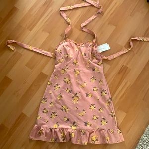 Pink floral summer dress